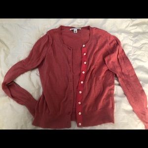 Coral Banana Republic button down cardigan